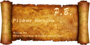 Pildner Borsika névjegykártya